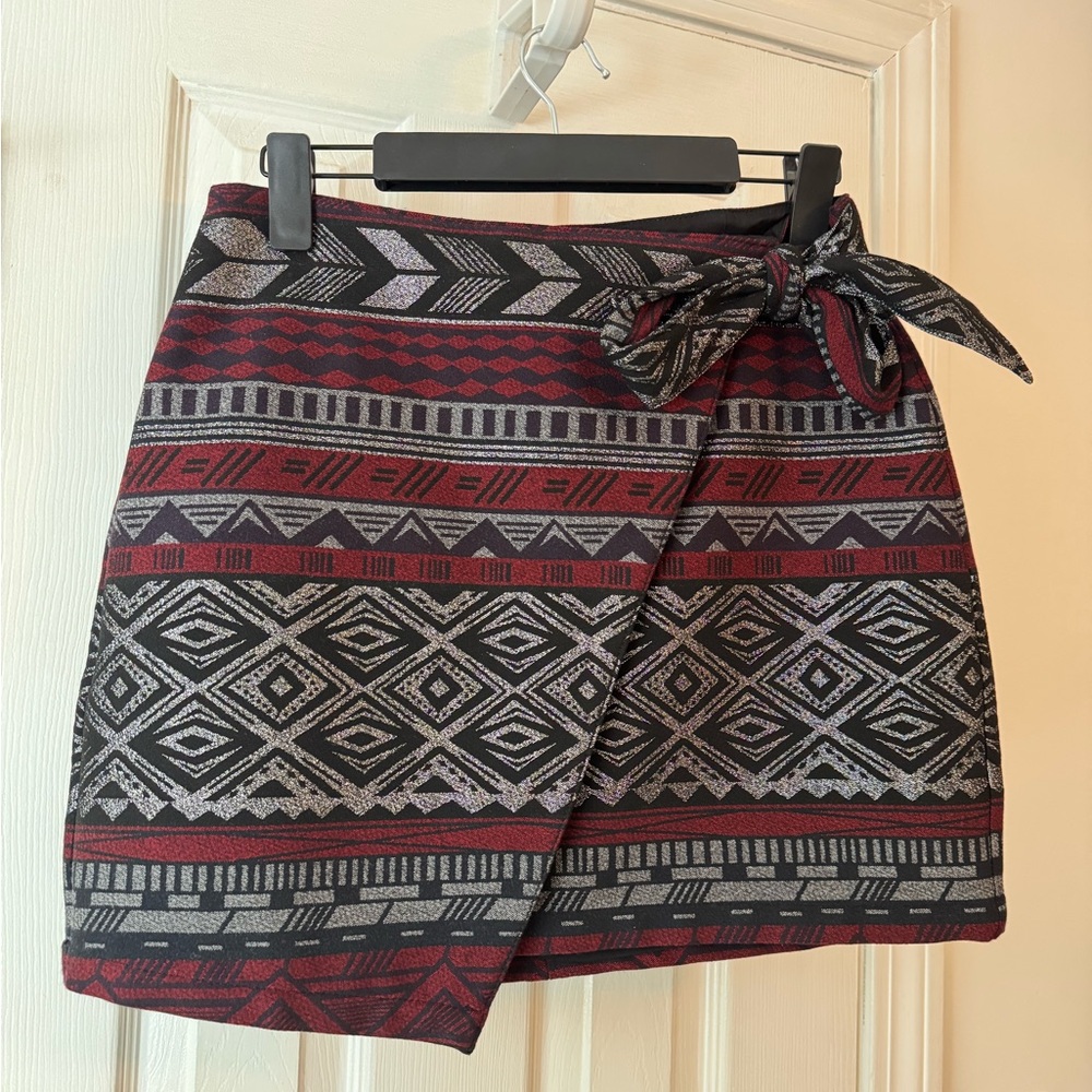 Tribal Print Wrap Skirt
